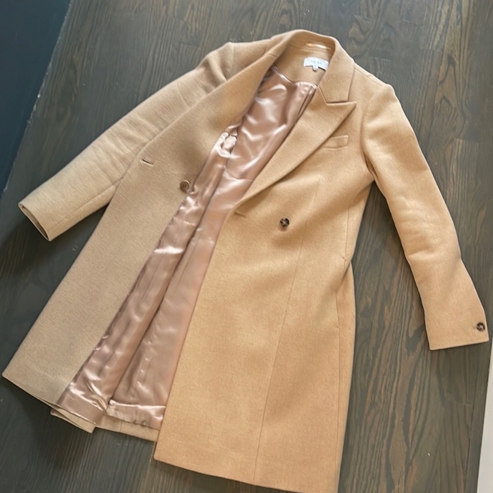 Reiss Tan Women's Wool Coat 🧥 Like New - Picture 3 of 12
